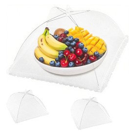 2 Pcs Food Covers 12 Inch Reusable Food Covers Food Covers Mesh Pop Up Encrypted Net Tents for Outdoor Dining, Parties, Picnics, and BBQs, Foldable Plate