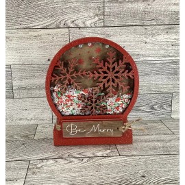 Agape Gifts Designs AGD Christmas Decor - Be Merry Snow Globe Chunky Wood Shaker