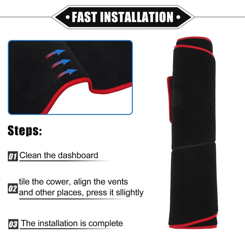 VekAuto Dashboard Cover Compatible for Dodge Charger 2005-2007, Nonslip Polyester