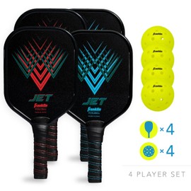 Franklin Sports - Aluminum Pickleball Paddle 4 Player Paddle and Ball Set- USA Pickleball (USAPA) Approved