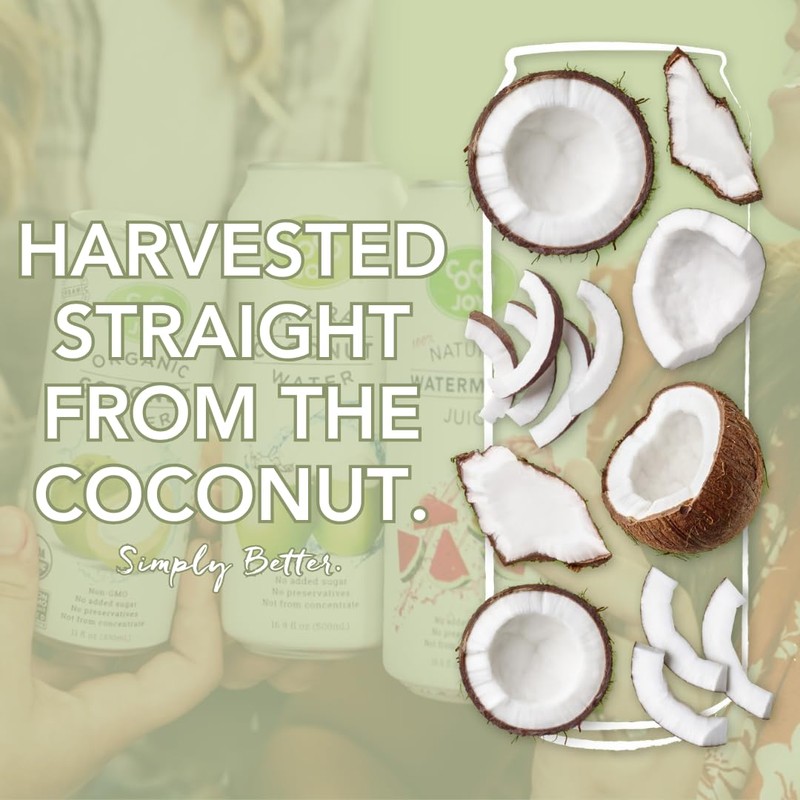CoCo Joy Lean Coconut Water, Zero Sugar Added, Low-Carb, High-Calcium,