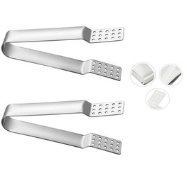 DACUAN Tea Bag Squeezer Tongs, 2Pack Stainless Steel Tong Tea Strainer Loose Leaves with Hole Kitchen Tea Sugar Ice Tong, Teabag Squeezer Strainer Holder