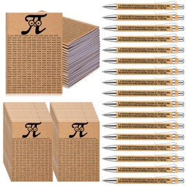 Sayglossy 30 Sets Pi Day Gfits 30 Pi Number Mini Notepads and 30 π Funny Bamboo Pens International Math Day Party Favors Classroom Prizes School Supplies for Mathematics Students Teachers Enthusiast