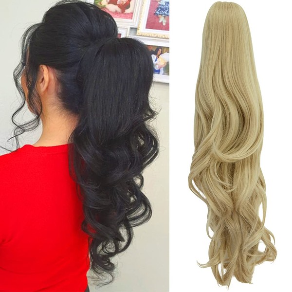 OMGREAT Ponytail Extension 18" Long Straight Curly Claw Ponytail Hair