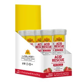 Country Life Acid Rescue On-The-Go Chewable Tablets - Certified Vegan & Gluten-Free Heartburn Relief, 400mg Calcium & Magnesium, Non-GMO, Sugar-Free Berry Flavor, Supports Bone Health, 8 Pack