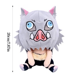 Driflo Demon-Slayer Plush, Hashibira Inosuke Plush, Slayer Plushie Stuffed, Demon-Slayer Soft Toy, Anime p-Lush Toys, Stuffed Animals Doll, Hashibira Inosuke Soft Toy, for Boys Girls Birthday Gifts