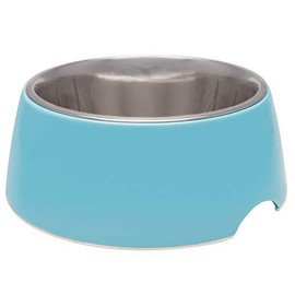 Loving Pets - Retro Bowl Dog Food Water Bowl No Tip Stainless Steel Elevated Pet Bowl No Skid Spill Proof (Extra Small, Blue)