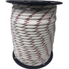 Yacht Braid Premium Polyester Rope 7/16 inch, White with Red