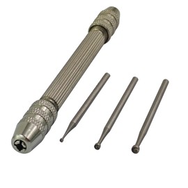 Luo ke 3 Pcs Round Cup Burr, 3/32'' Shank Wire Rounder Burs with Hand Drill Wire Twisting Tools (Cup Burr Size: 1.2mm/1.8mm/2.3mm)