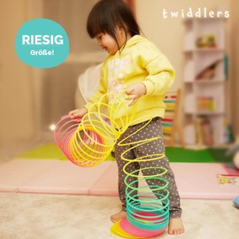 THE TWIDDLERS 2 Giant Rainbow Spirals, XXL Stair Runners Children's Toy Spring Spring Spiral Retro Spring for Girls and Boys - 15 cm Diameter