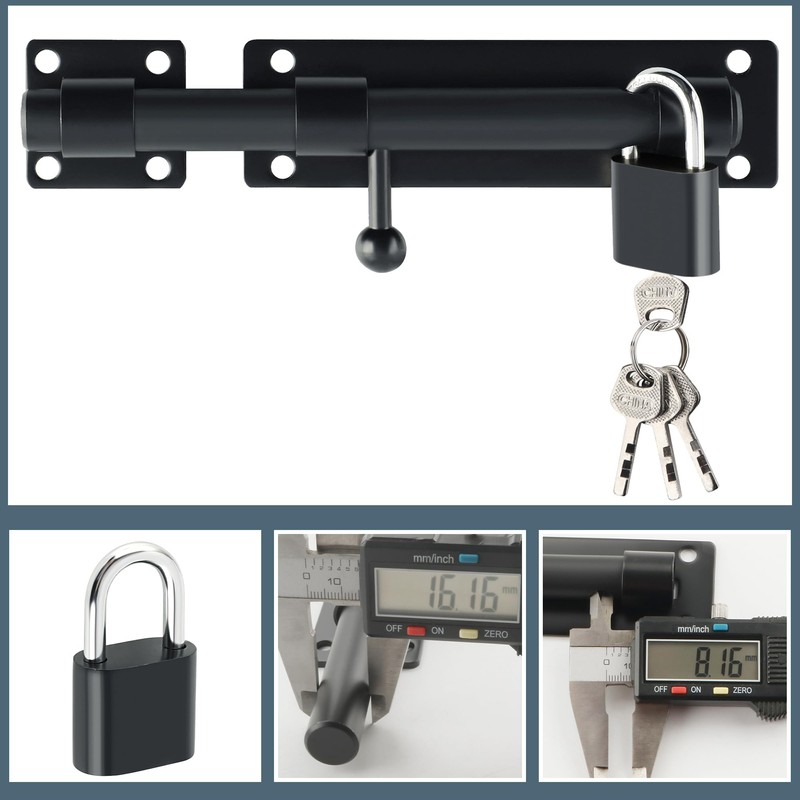 SAYAYO Slide Gate Latch Bolt Safety Door Lock with Padlock