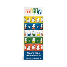 Studio Oh! Classic Miffy Washi Tape Set, juego de 5 rollos de cinta decorativa, papelería multicolor para suministros de álbumes de recortes, regalos, manualidades, álbumes de recortes y suministros