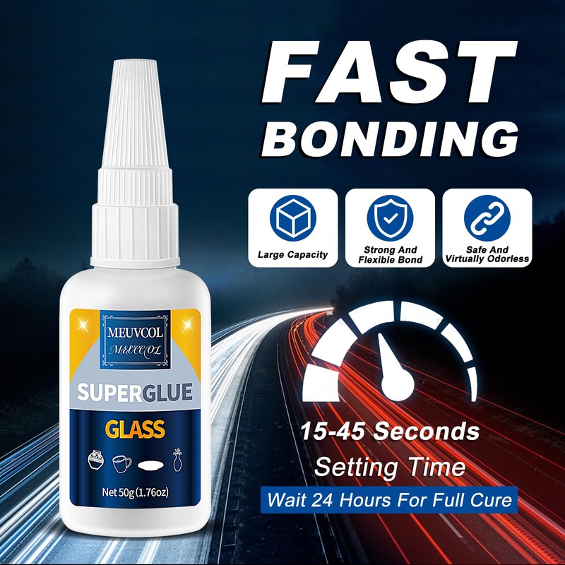 Glass Glue, 100g Ultra Strong Clear, Waterproof & Fast Super