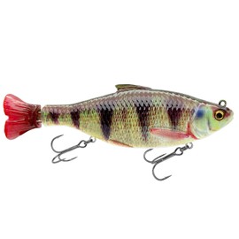 Savage Gear Hardbait zum Hechtangeln 13,5cm 40g 3D Hard Pulsetail Roach Slow Sinking, Farbe:Perch
