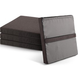 Geetery 4 Pcs Bar Stool Cushions 12" x 12" Square Seat Cushion Outdoor Non Slip Barstool Pad Small Chair Pads with Ties and Washable Cover for Cafe Bistro Classroom Step(Coffee)