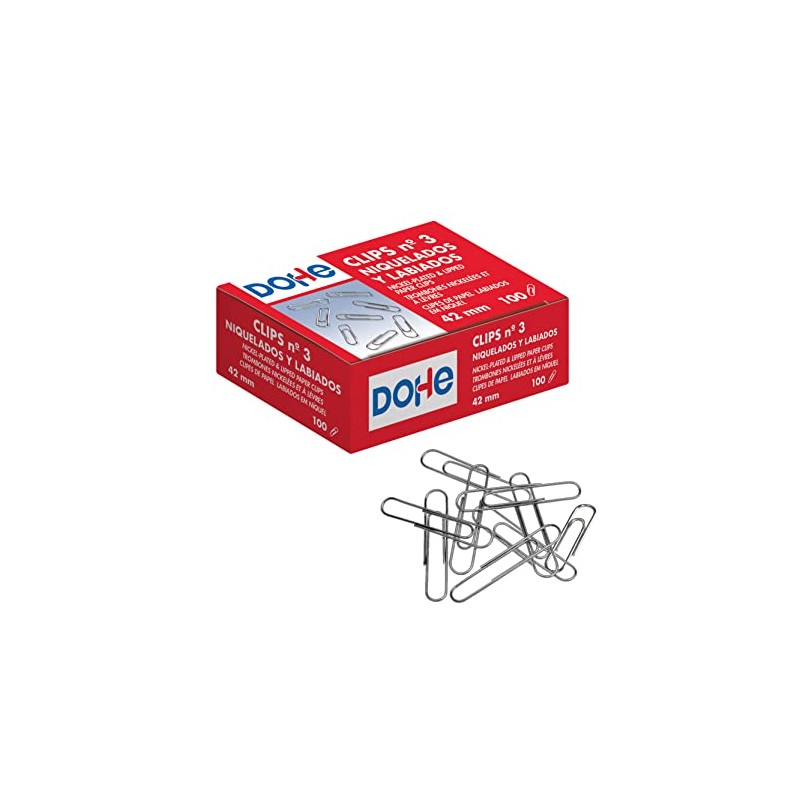 MTL - Pack of 100 Nickel-Plated Paper Clips 42 mm