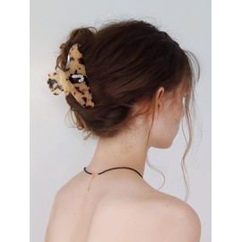 LILIE&WHITE Tortoise Initial Hair Clips For Women With Letter Rhinestone Hair Claws Trendy Monogram Claw Clips For Thick Hair Alphabet J