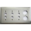 Satin Nickel Deco Step Style 4 Gang Wall Plate -
