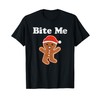 Funny Gingerbread Man Bite Me Christmas Cookie Costume T-Shirt