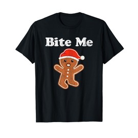 Funny Gingerbread Man Bite Me Christmas Cookie Costume T-Shirt