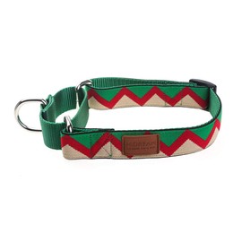 [DB] Collar, Dog, Half Chalk, Medium Dog, Large Dog, Dog Collar, For Training/Training, Martingale Color, Pull Resistant, Nylon Collar, Durable, Adjustable (M, Rainbow Series 3)