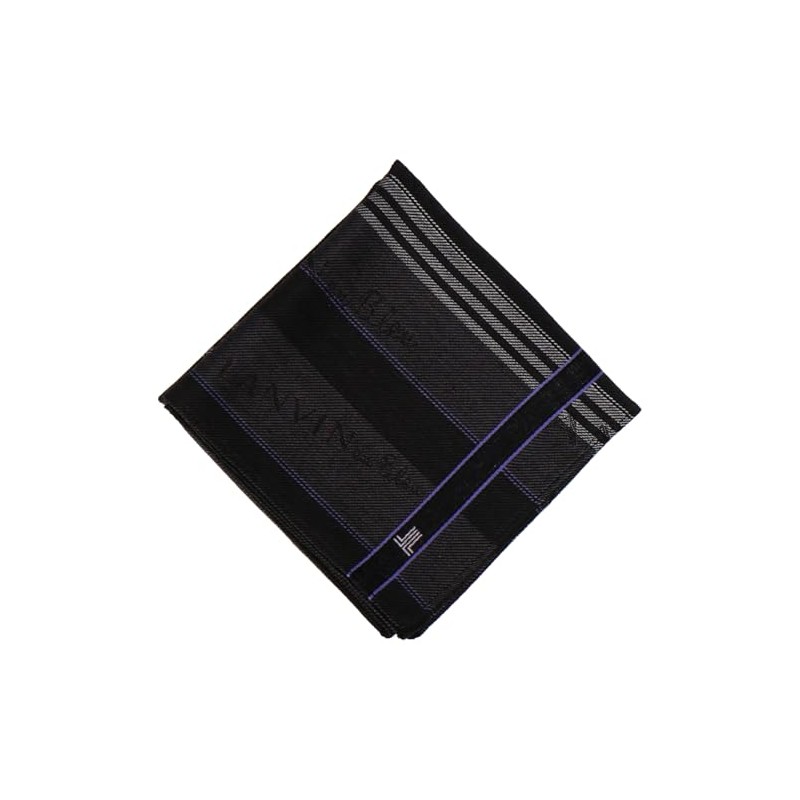 Lanvin On Blue 17506014 Men's Handkerchief, Yarn-Dyed Handkerchief, Men's Border