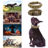 TVMALL Leather Dog Collar Bite Resistant with Mushroom Rivets Adjustable