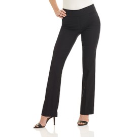 REKUCCI Womens Ease into Comfort Stretchy Business Casual Bootcut Pull-On Everyday Office Pant in Regular/Tall/Petite Sizes (6, Black)