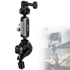 Action Camera Motorcycle Bike Handlebar Mount Clamp, Compatible for DJI OSMO Action 5 Pro/4/3/Pocket 3, for Gopro Hero 13/12/11/10, for Insta360 X4/X3/Ace Pro/Go 3S, Sport Camera Car Mount (LAC-02)