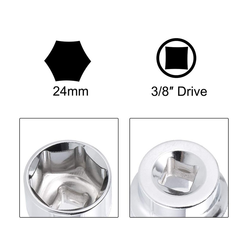 sourcing map Socket Accessory Set of 2 Pcs, 24mm 6-Point