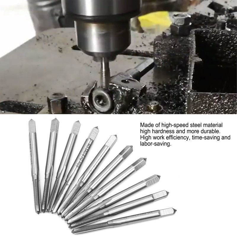 10pcs M3.5x0.6 Screw Tap Straight Flute HighSpeed Steel High Hardness