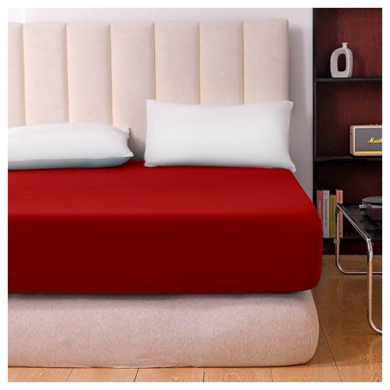 Prime Linens Extra Deep 30Cm Plain Fitted Sheet, Elastic Pocket