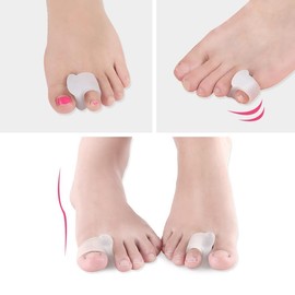 OELA Toe Separator for KIDS - 4 Pack Spacers for Overlaping Toes, Big Toe Alignment, Bunion Presure Relief, Halts Progression of Hallux Valgus Deformity in Kids