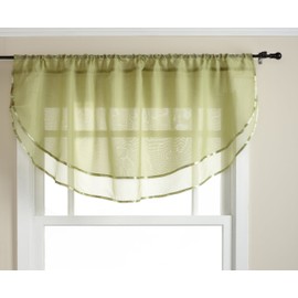 Stylemaster Elegance 60 by 24-Inch Sheer Voile Ascot Valance, Citrus