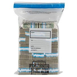20 Bundle Ultima Blue Deposit Bags - Holds 20 Bundles of Cash - 50/Pack