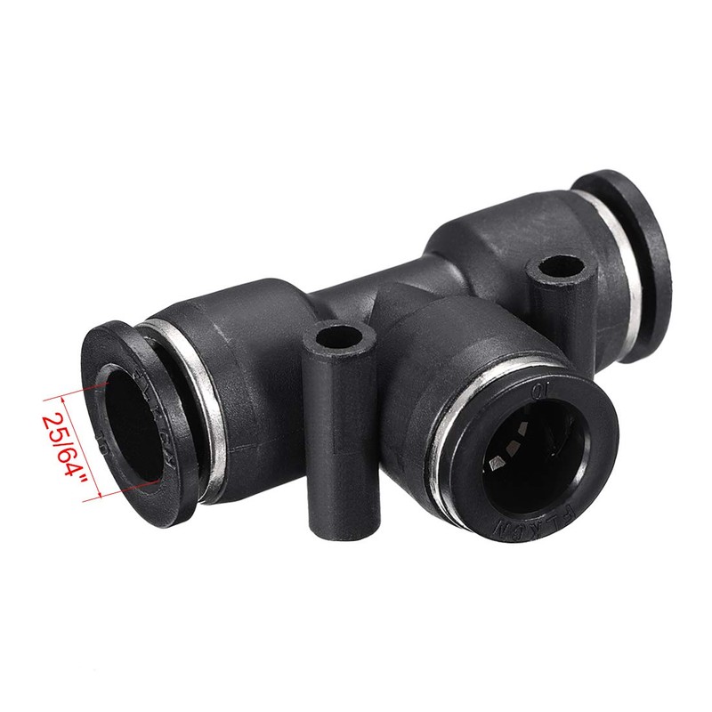 sourcing map Plastic Tee Push to Connect Tube Fittings 10mm