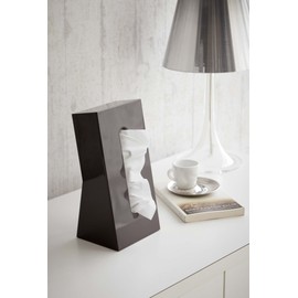 山崎実業(Yamazaki) ティッシュケース ブラウン 約W13×D11×H25.5cm スマート smart スリムに立てて置ける 7985