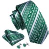 Barry.Wang Men's Christmas Tie Set Pocket Square Cufflinks 4 Pieces