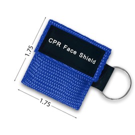 ASA TECHMED CPR Mask Keychain Emergency Kit CPR Face Shields for First Aid AED Training Child and Adult CPR Breathing Barrier - 20 Pack, Blue
