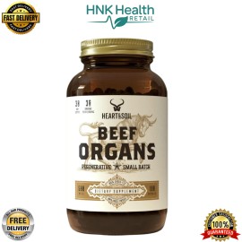 HEART & SOIL – Grass-Fed Beef Organ Supplement for Women & Men - 180 Capsules