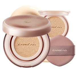 CARSLAN Moisture Air Cushion Cream Face Foundation Makeup, Lightweight, Full Dewy Coverage, Builable Glow, Finish Foundation with Hyaluronic acid, P02 Fair For Dry Skin (Refill Included)