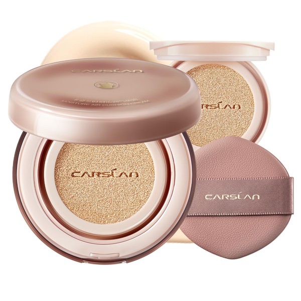CARSLAN Moisture Air Cushion Cream Face Foundation Makeup, Lightweight, Full