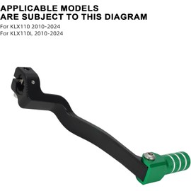 JFG RACING KLX 110 Shift Lever,Dirt Bike Folding Gear Shifter Lever CNC Forging Aluminum for KLX110 KLX110L 2010-2023 Green/OEM:13156-0144