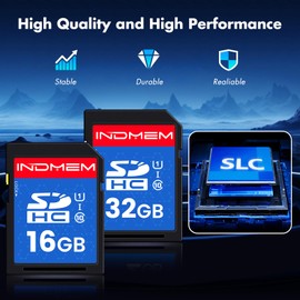 INDMEM SD Card 32GB + 16GB - SDHC Memory Card UHS-I U1 Class 10 High-Speed Full HD Video Compatible with Digital Point-and-Shoot Cameras, HD Camcorders, DSLR and PC