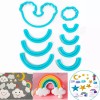 Dessert Gift Set 9 Cortadores Arcoiris Nube Rainbow Molde Fondant