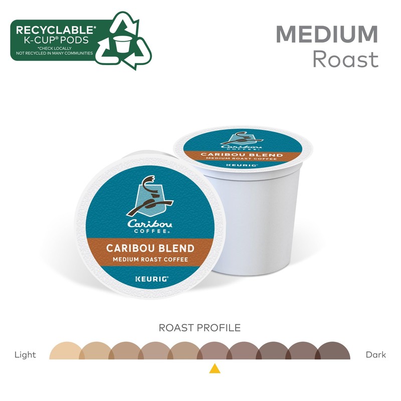 Caribou Coffee Caribou Blend Keurig Single-Serve K-Cup Pod, Medium Roast