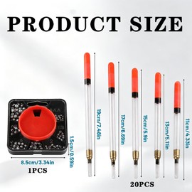 Noirwwe Float Fishing Kit,20 Fishing Floats and 120g Fishings Shot Weights