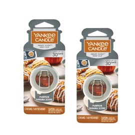 Yankee Candle Smart Car Vent Clip Air Freshener that Last up 30 days (Pumpkin Banana Scone, 2 Packs)
