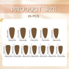 Glamoreal Medium Almond-Shaped Press-On Nails – Cute Striped Y2K-Style Nails, 24 Pieces, Full Cover Stick-On Nails
