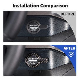 JWWY Bronco Push Start Button Cover Spin Engine Start Stop Button Cover Ignition Trim for 2021-2022 Ford Bronco Interior Accessories ABS Carbon Fiber